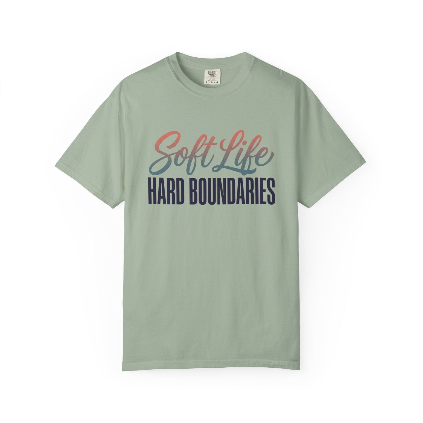 Soft Life, Hard Boundaries T-Shirt — Feminine Script Empowerment Tee