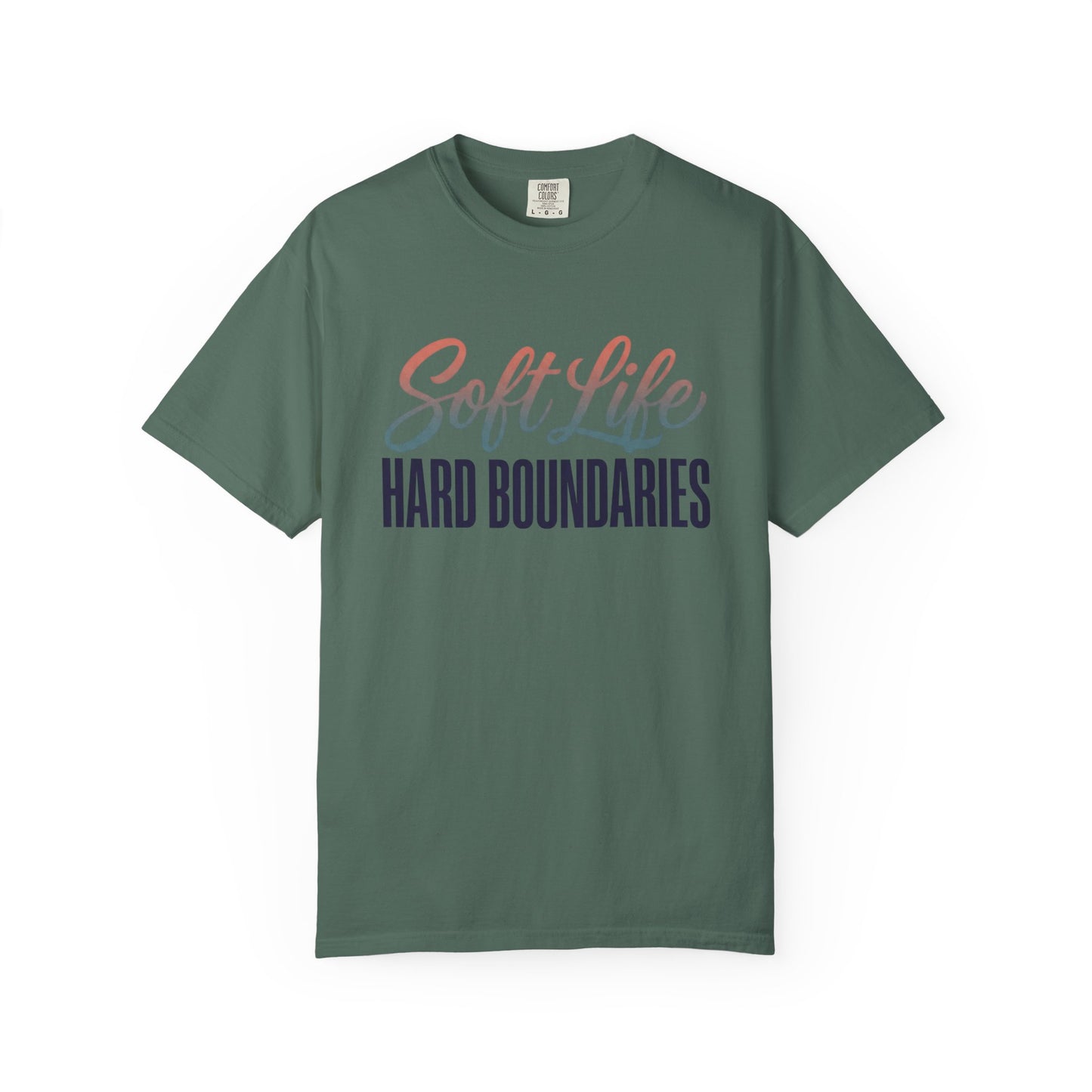 Soft Life, Hard Boundaries T-Shirt — Feminine Script Empowerment Tee