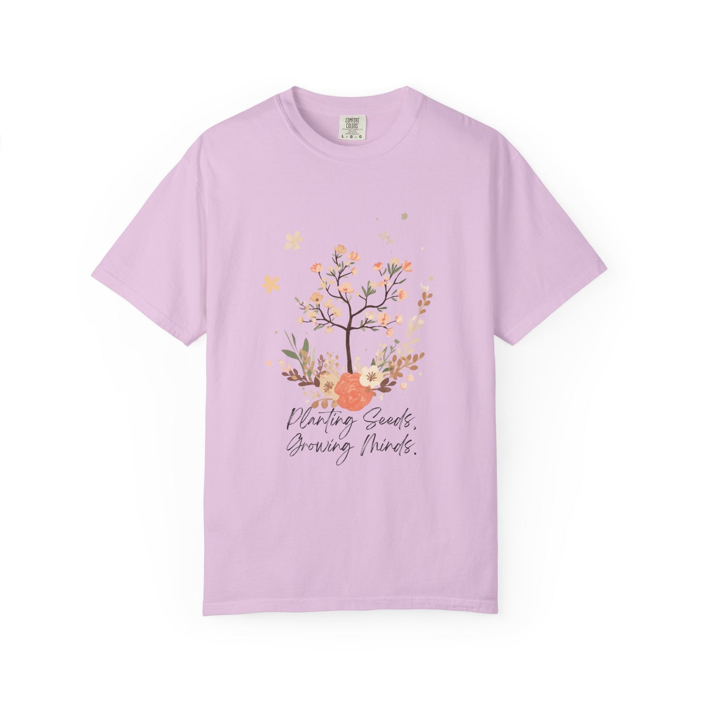 Floral Tree Tee — "Planting Seeds, Growing Hearts" Graphic T-Shirt