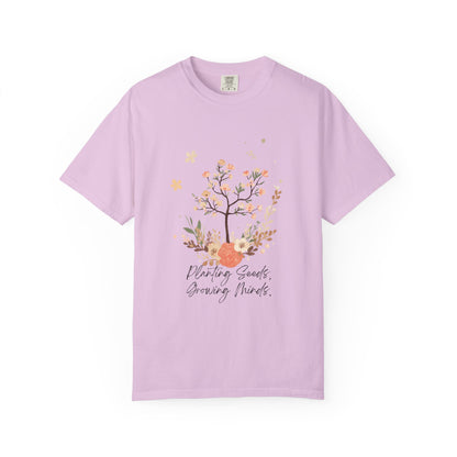 Floral Tree Tee — "Planting Seeds, Growing Hearts" Graphic T-Shirt