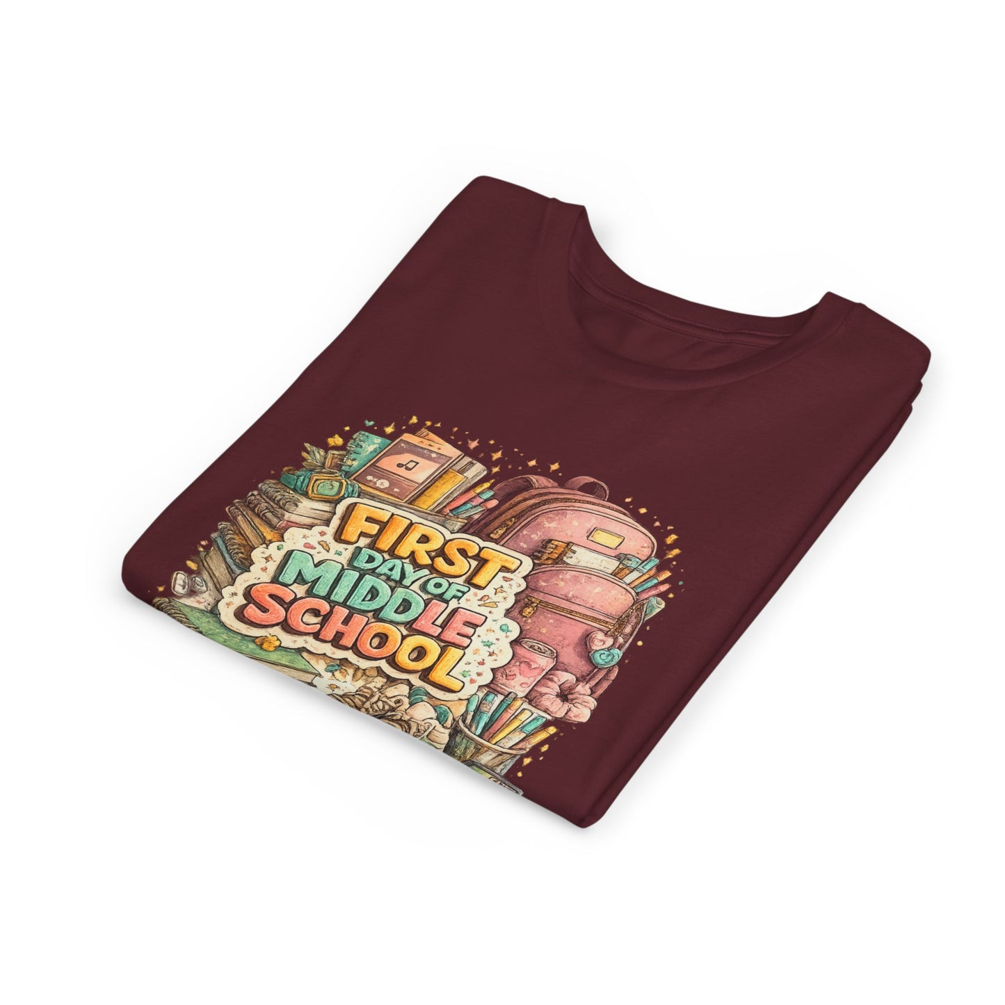 Youth Tee — "First Day of Middle School" Back-to-School Graphic Shirt