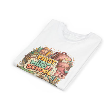 Youth Tee — "First Day of Middle School" Back-to-School Graphic Shirt