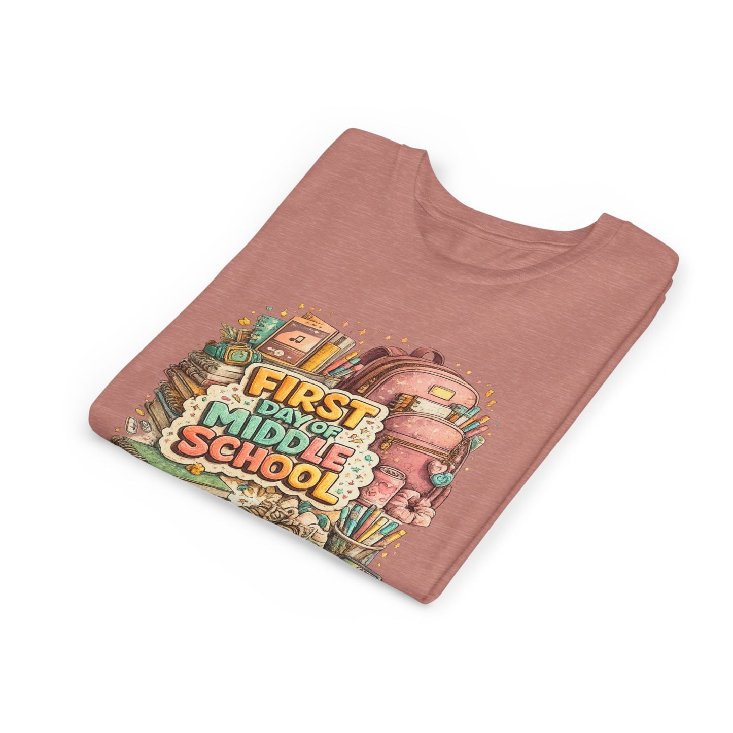 Youth Tee — "First Day of Middle School" Back-to-School Graphic Shirt