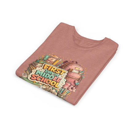 Youth Tee — "First Day of Middle School" Back-to-School Graphic Shirt