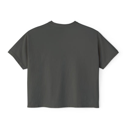 Boxy Tee — Minimal "Hold on to me: overthink less" Women's Cropped T-Shirt