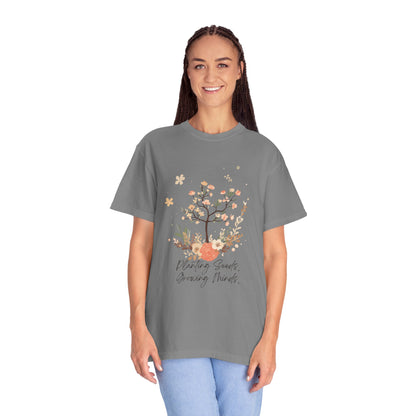 Floral Tree Tee — "Planting Seeds, Growing Hearts" Graphic T-Shirt