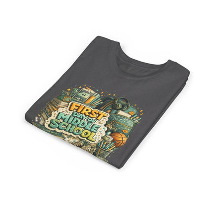 Youth Tee — "First Day of Middle School" Back-to-School Graphic Shirt